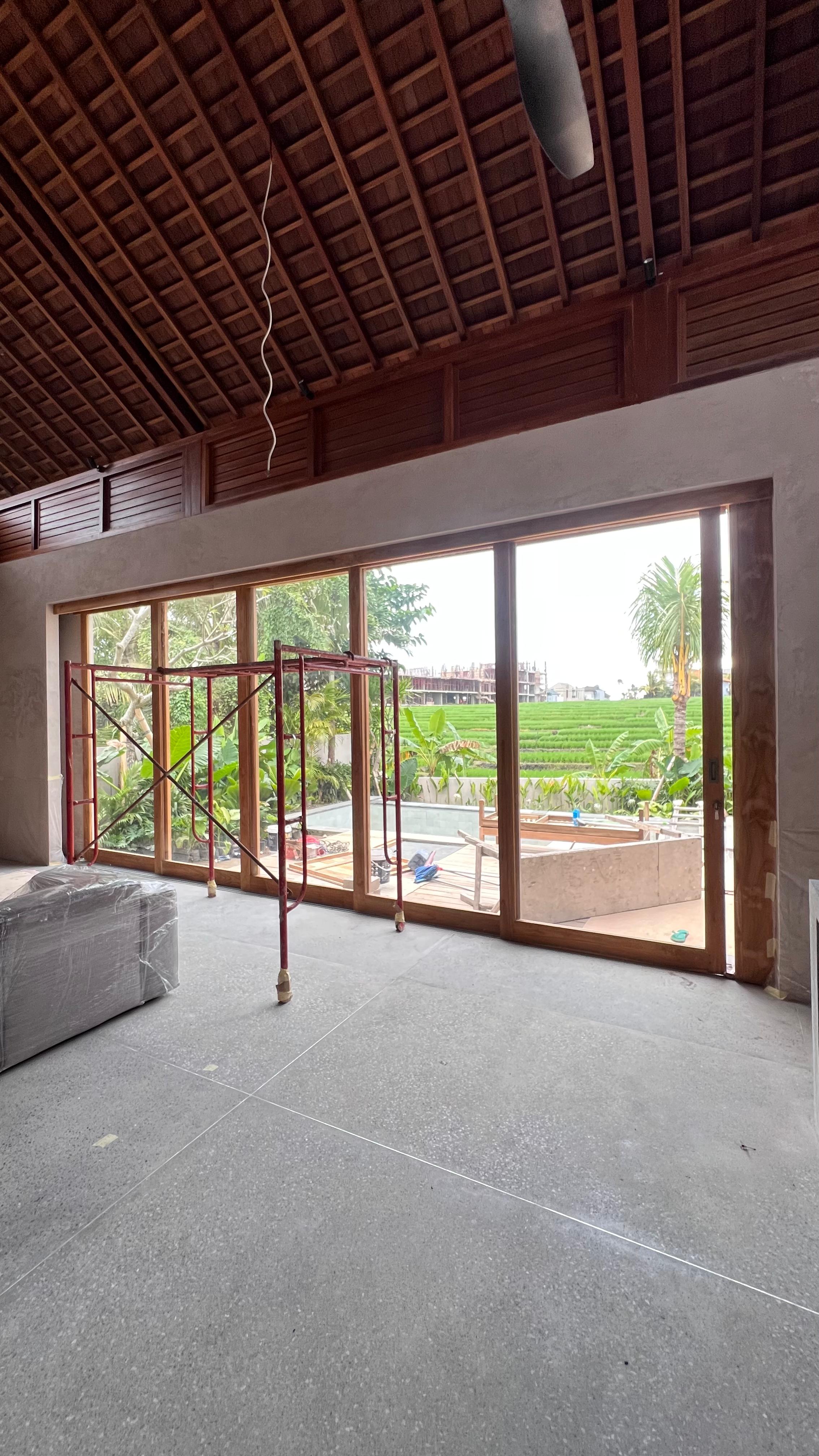 Pintu Kaca Frame Kayu Jati 1