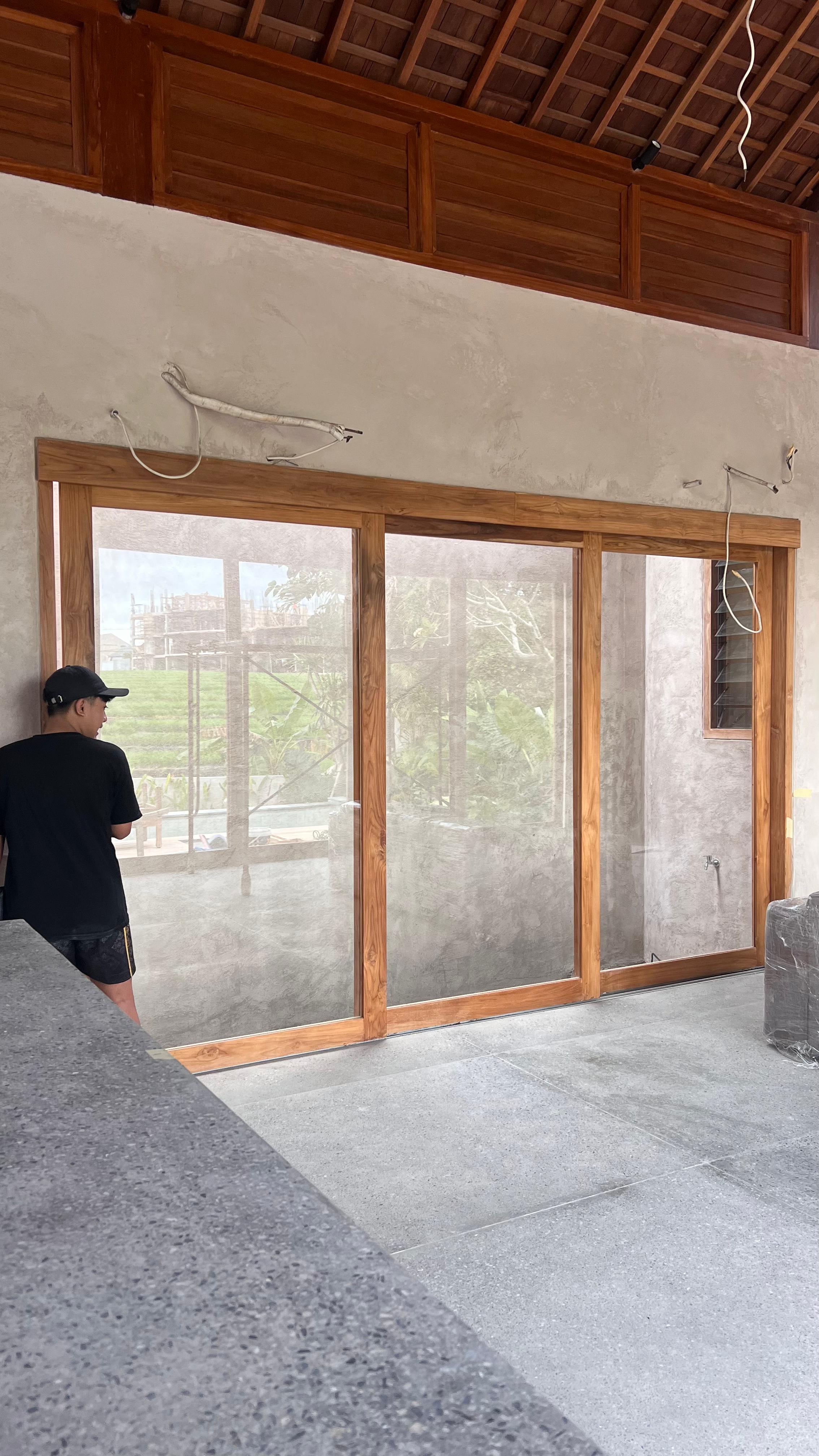 Pintu Kaca Frame Kayu Jati 2